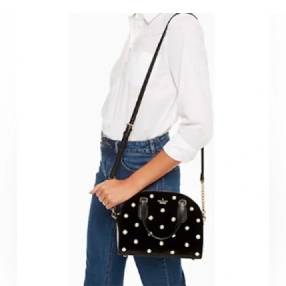 Kate Spade Mini Reilly velvet pearl bag EUC - Picture 5 of 17